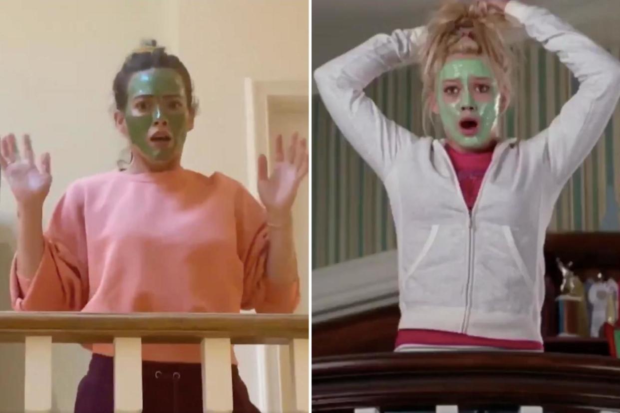 Hilary Duff recreates a scene from Cheaper by the Dozen: Twitter/hilaryduff