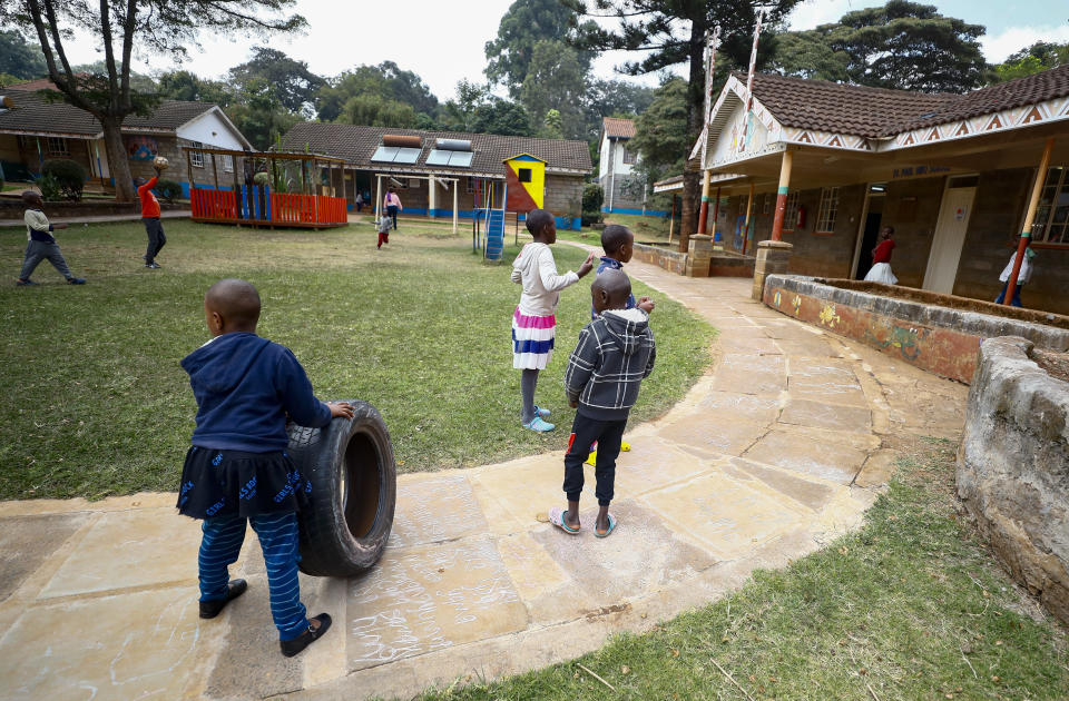 Children play at the Nyumbani Children's Home in Nairobi, Kenya Tuesday, Aug. 15, 2023. The orphanage, which is heavily reliant on foreign donations, cares for over 100 children with HIV whose parents died of the disease and provides them with housing, care, and PEPFAR supplied anti-retroviral drugs. A U.S. foreign aid program that officials say has saved 25 million lives in Africa and elsewhere is being threatened by some Republicans who fear program funding might go to organizations that promote abortion. (AP Photo/Brian Inganga)