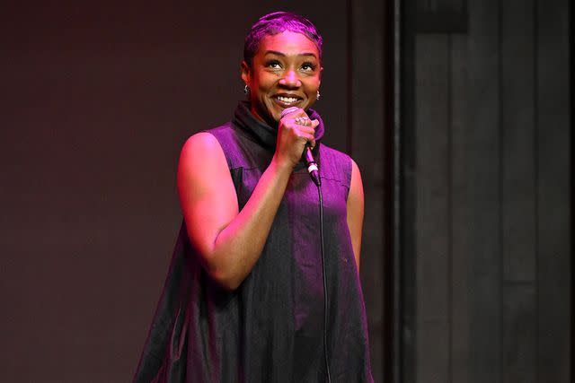 <p>Michael Tullberg/Getty</p> Tiffany Haddish at the 3rd annual Friendly House Comedy Fundraiser at The Bourbon Room on April 07, 2024 in Hollywood, California