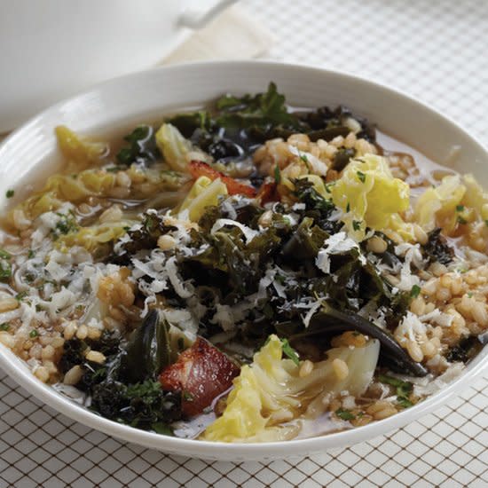 Cabbage-and-Kale Soup with Farro