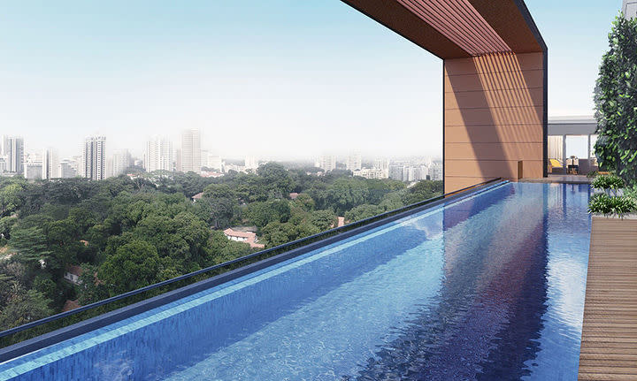 The infinity pool of Principal Garden sits on the 24th floor. Source: UOL Group