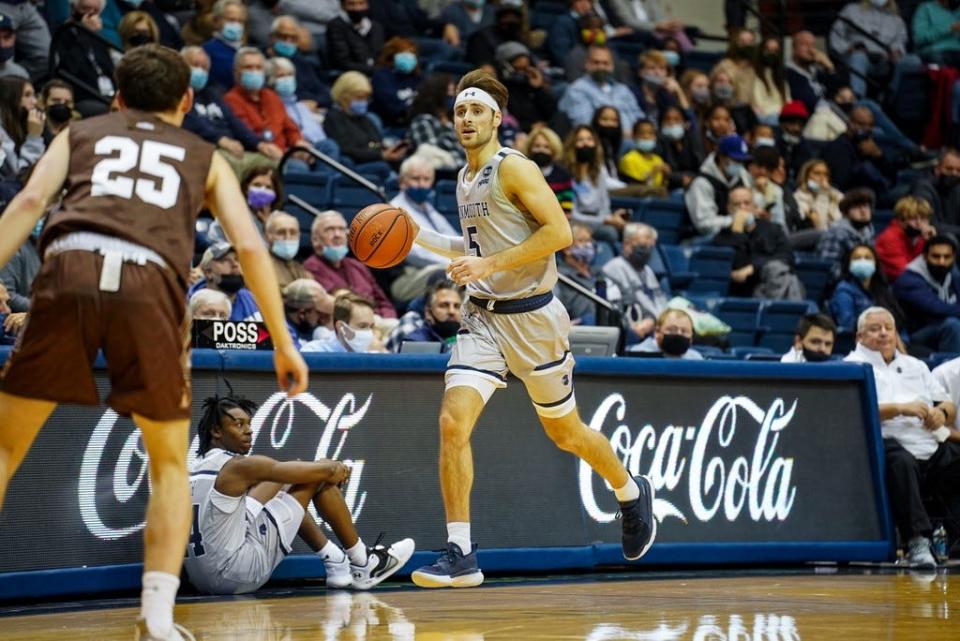 Monmouth's George Papas scored 31 points to lead the Hawks to an 85-75 victory over Lehigh on Nov. 16, 2021 in West Long Branch.