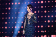 <p>Singapore singer Joanna Dong pauses before starting her performance at the 22nd Asian Television Awards.(Photo: Joseph Nair for Yahoo Lifestyle Singapore) </p>