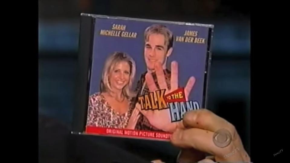 The CD for the fake movie &ldquo;Talk to the Hand.&rdquo; (Photo: Late Show with David Letterman / Don Giller)