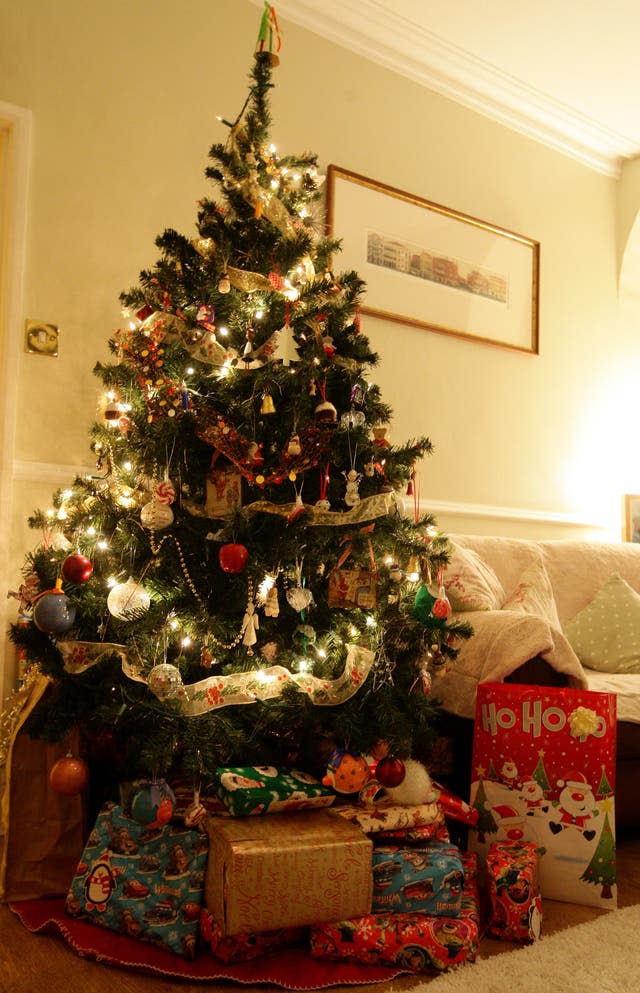 Presents under a Christmas tree