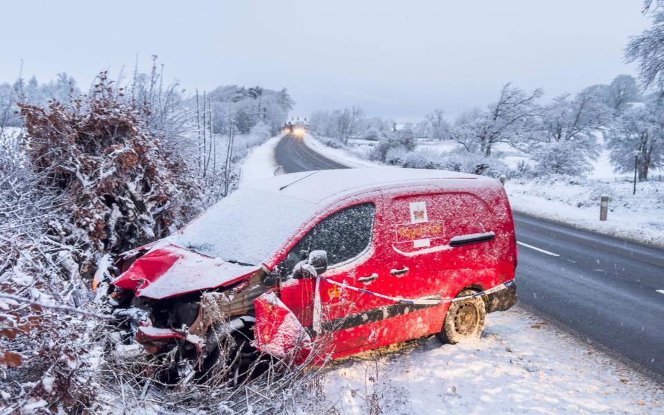 A Royal Mail van on the A68 near Edinburgh