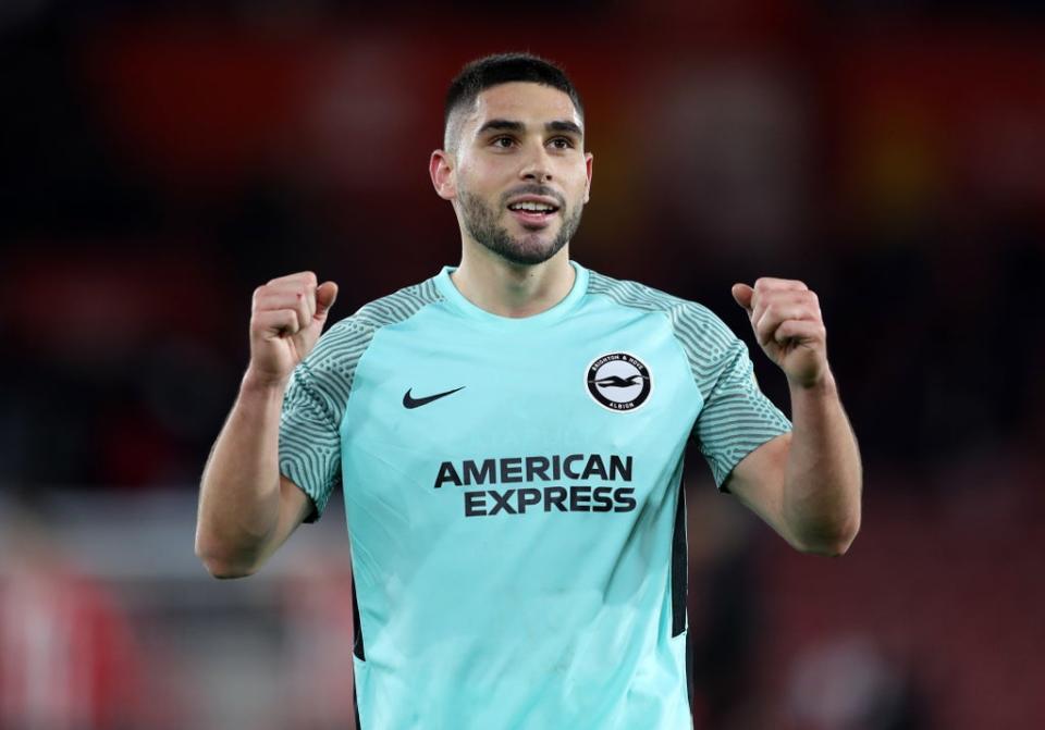 Brighton forward Neal Maupay secured a late point (Kieran Cleeves/PA) (PA Wire)