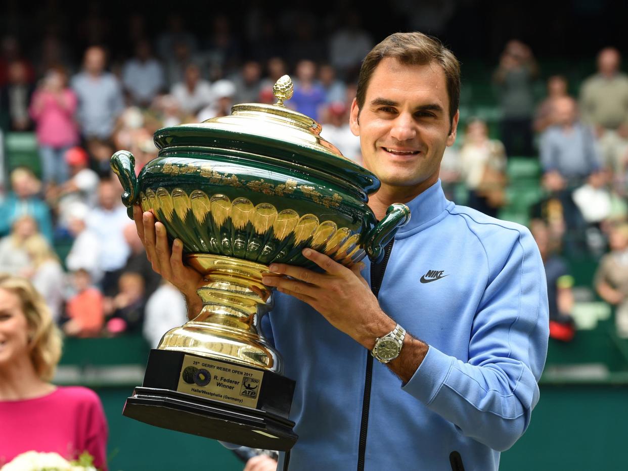 It took Federer less than an hour to win his ninth title at Halle: Getty