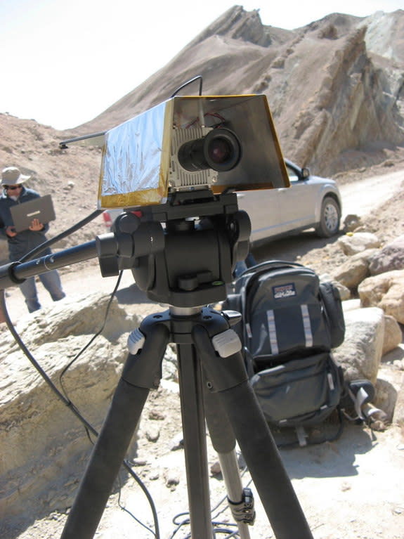 Scientists test TextureCam in California's Mojave Desert. It is an advanced camera intended to help future rovers analyze rock images autonomously, rather than relying on commands from Earth.