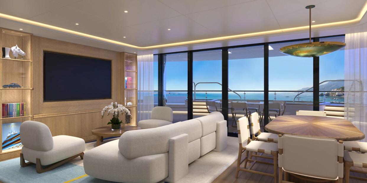 rendering of a cruise suite with no people