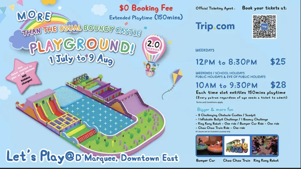 Let’s Play 2.0 D'Marquee Indoor Playground Ticket: Downtown East. PHOTO: Trip.com