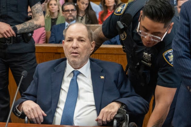 Harvey Weinstein in Manhattan Criminal Court in New York on May 1, 2024. - Credit: STEVEN HIRSCH/POOL/AFP/Getty Images