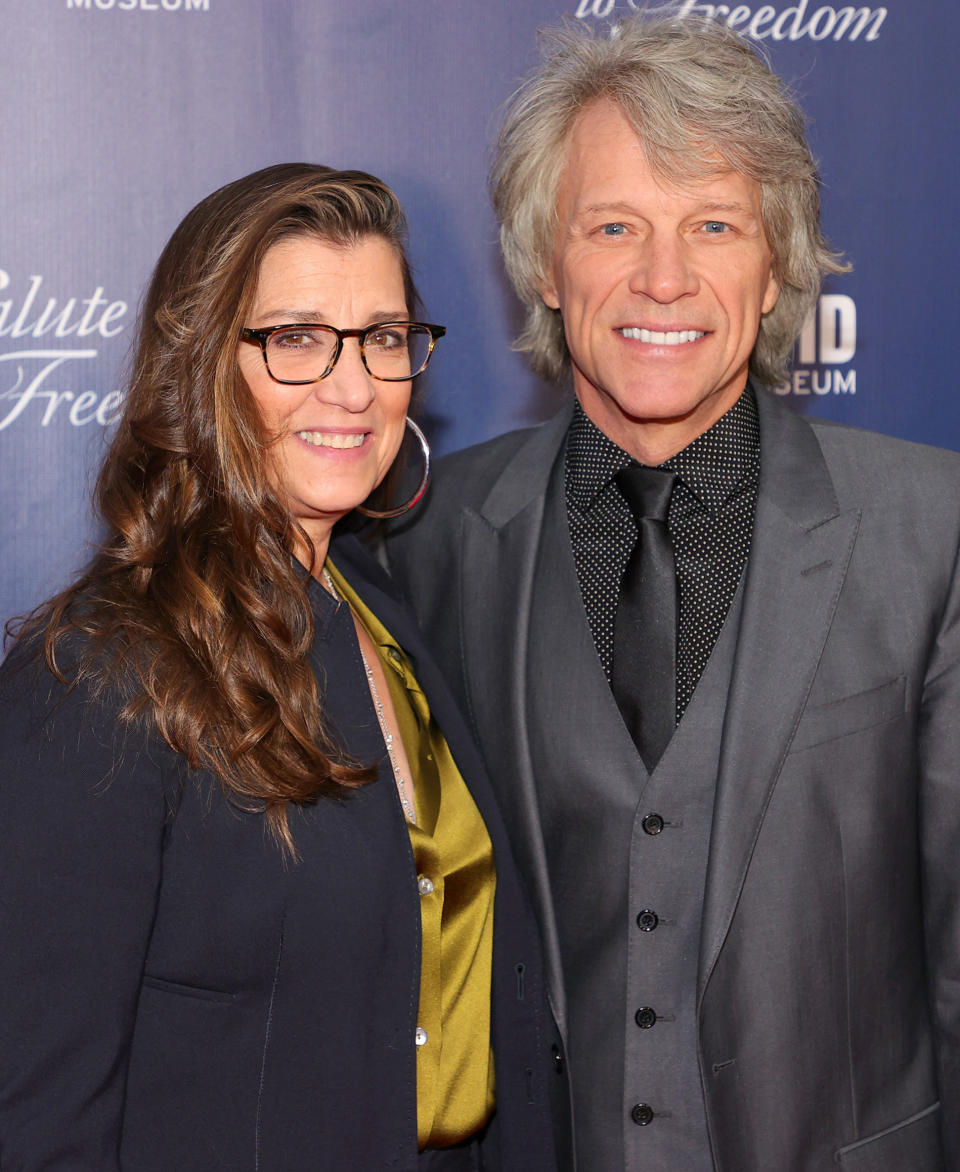 Dorothea Hurley and Jon Bon Jovi arrive at the 2021 Salute To Freedom Gala