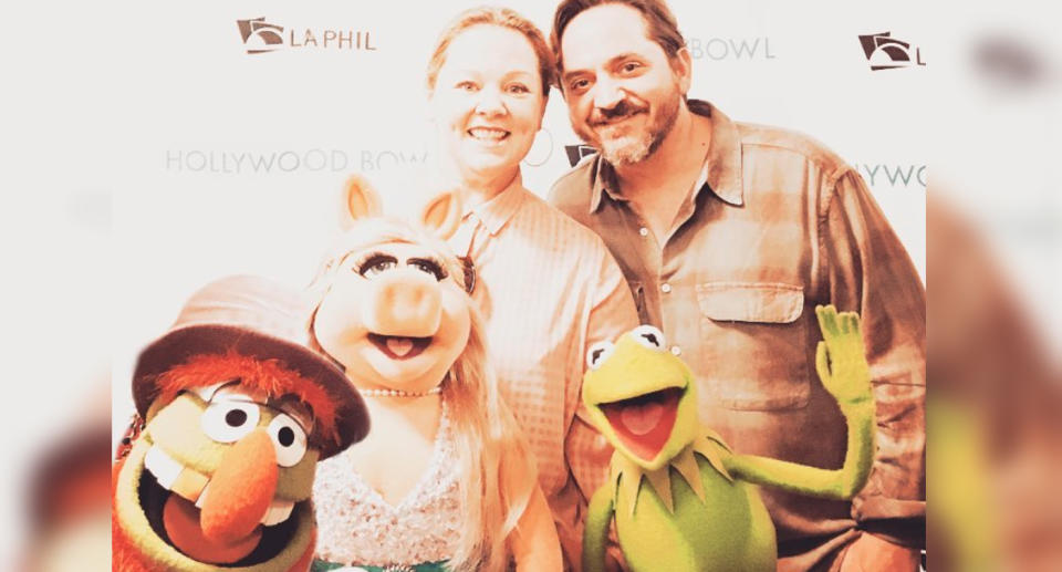 Melissa McCarthy pictured with Miss Piggy and Kermit the Frog in September last year. Source: Instagram