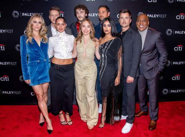 <p>NEW YORK, NEW YORK - OCTOBER 11: (L-R) Josh Dallas, Ty Doran, J.R. Ramirez, Melissa Roxburgh, Luna Blaise, Matt Long and Daryl Edwards attend the "Manifest" season 4 screening during the 2022 PaleyFest NY at Paley Museum on <a href="https://parade.com/living/october-holidays-observances/" rel="nofollow noopener" target="_blank" data-ylk="slk:October;elm:context_link;itc:0;sec:content-canvas" class="link ">October</a> 11, 2022 in New York City. (Photo by Roy Rochlin/Getty Images)</p>