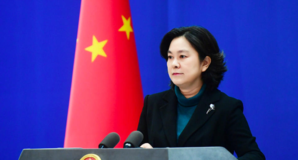 Hua Chunying was unrelenting on Tuesday night when addressing allegations of human rights abuses in Xinjiang.. Source: FMPRC