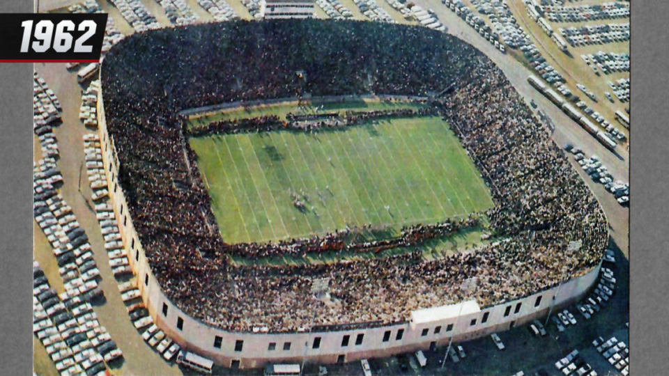 An aerial view of South Carolina’s football stadium in 1962, then known as Carolina Stadium.