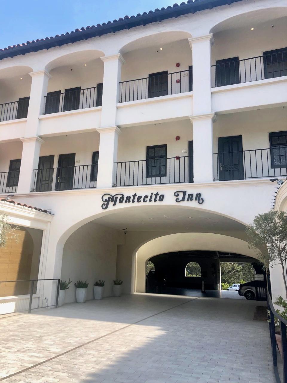 The front of the Montecito Inn, with exterior facing doors to hotel rooms