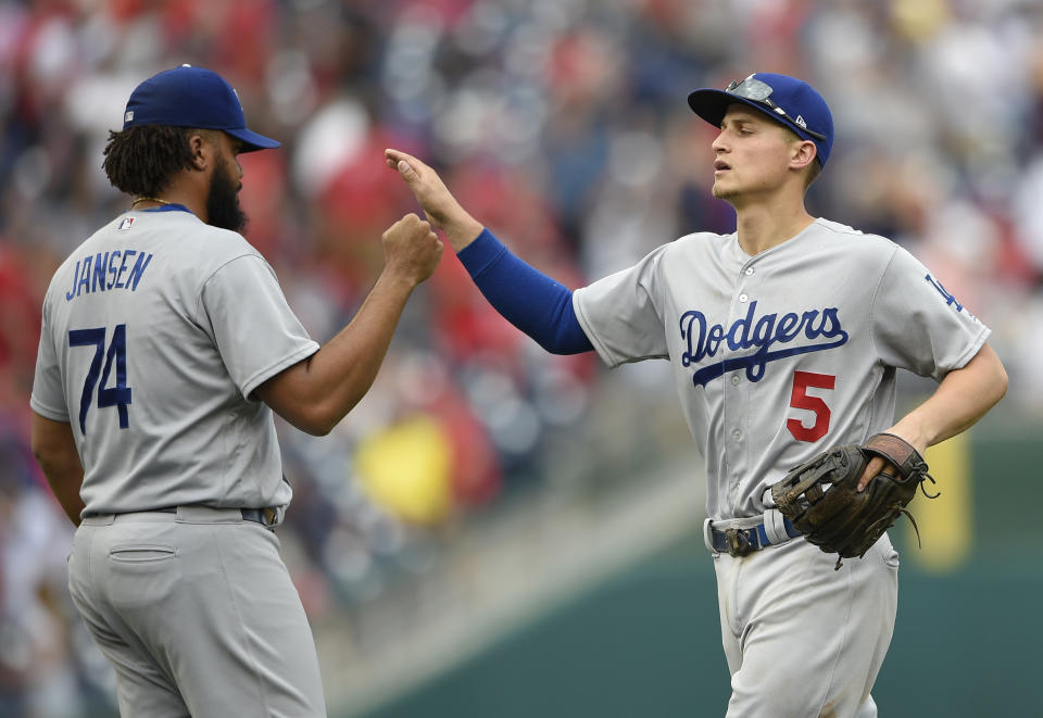 Corey Seager, Kenley Jansen and the Dodgers could clinch the NL West by the end of this week. (AP)