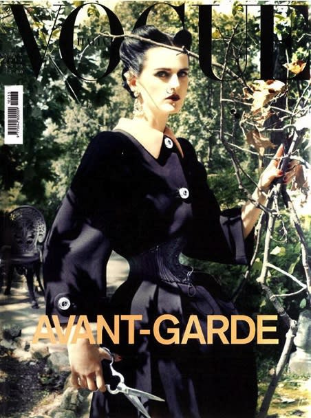 The September cover of Vogue Italia features Stella Tennant impersonating Ethel Granger.