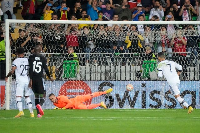 Cristiano Ronaldo's penalty in Moldova was his first goal of the season