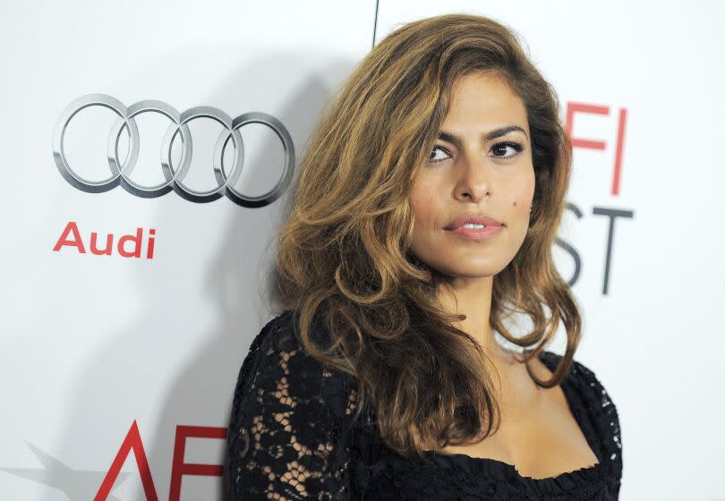 FILE - This Nov. 3, 2012 file photo shows actress Eva Mendes at the "Holy Motors" special screening as part of AFI Fest in Los Angeles. Mendes turns 48 on March 5.(Photo by Jordan Strauss/Invision/AP, file)