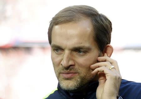 FSV Mainz 05's coach Thomas Tuchel frowns before the German first division Bundesliga soccer match against Bayern Munich in Munich in this October 19, 2013 file photo. REUTERS/Michaela Rehle/Files