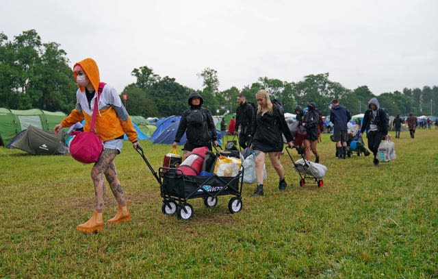 People arrive on site at Donington Park