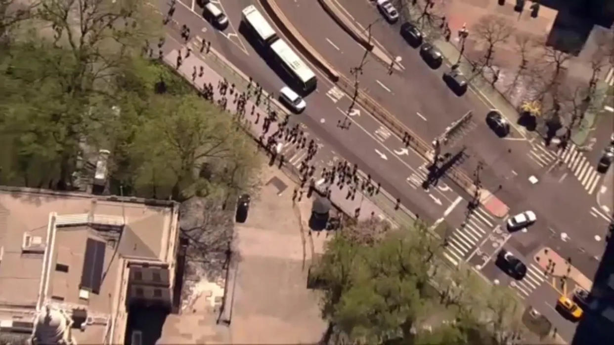 View of the gathering from helicopter