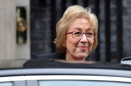 Britain's Leader of the House of Commons Andrea Leadsom arrives in Downing Street in London, Britain, March 13, 2018. REUTERS/Toby Melville