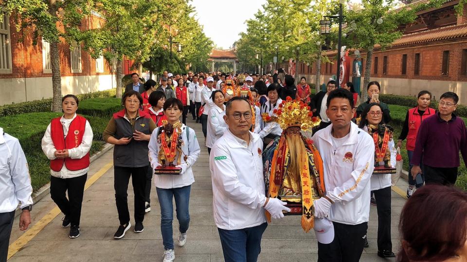 ▲大陸崑山慧聚天后宮媽祖起駕返台，展開為期7天6夜的「昆山媽遊臺灣」傳香諦緣活動。（慧聚天后宮提供）