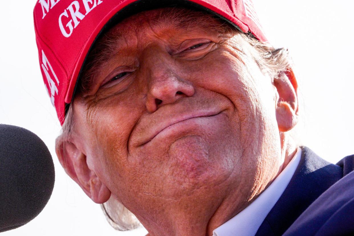 <span>Donald Trump campaigns in Vandalia, Ohio, on 16 March 2024.</span><span>Photograph: Jeff Dean/AP</span>