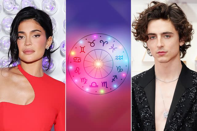 <p>Cindy Ord/MG23/Getty; Getty; Jeff Kravitz/FilmMagic</p> Kylie Jenner and Timothée Chalamet astrology