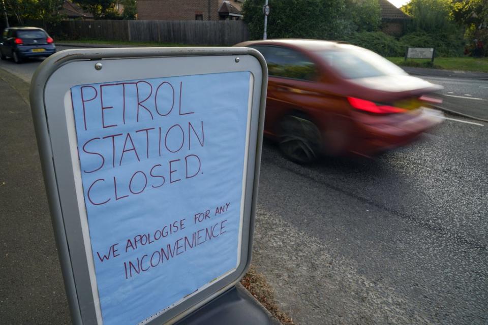 A closed Tesco petrol station in Bracknell, Berkshire (Steve Parsons/PA) (PA Wire)