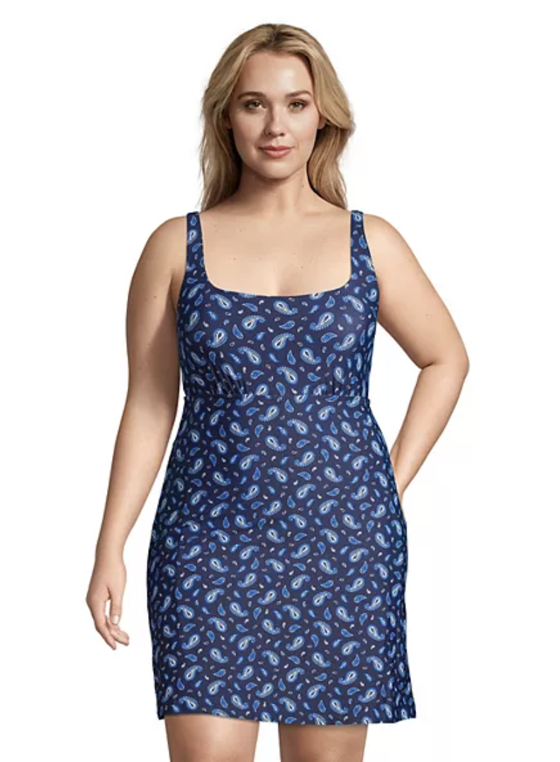 Plus-Size One-Piece Swim Dress