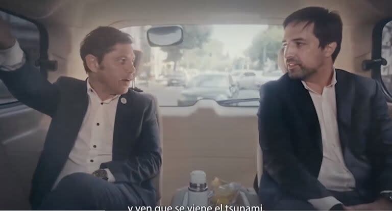 Axel Kicillof junto a Nicolás Kreplak, en el avance del documental