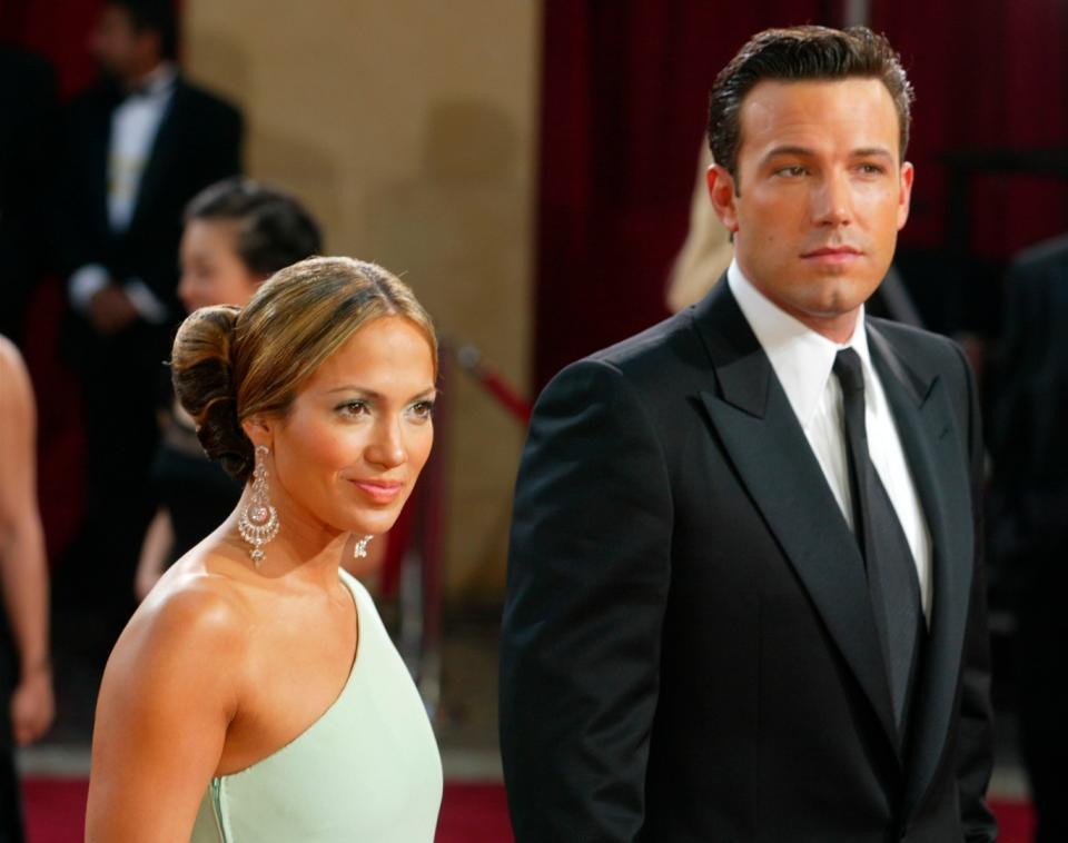 Actors Ben Affleck and fiancee Jennifer Lopez attend the 75th Annual Academy Awards at the Kodak Theater on March 23, 2003 in Hollywood, California.