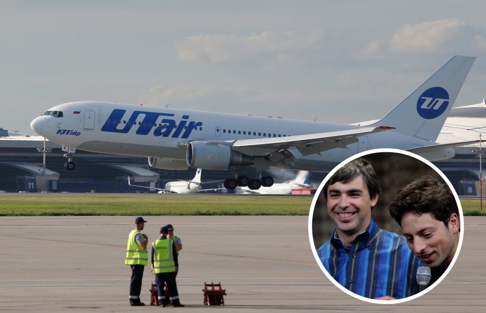 Larry Page Sergey Brin plane