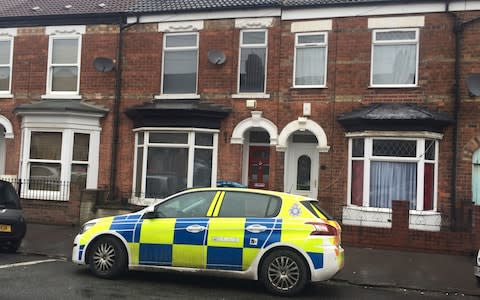 A police car in Raglan Street, Hull, where the arrest was made - Credit: Henry Clare/PA