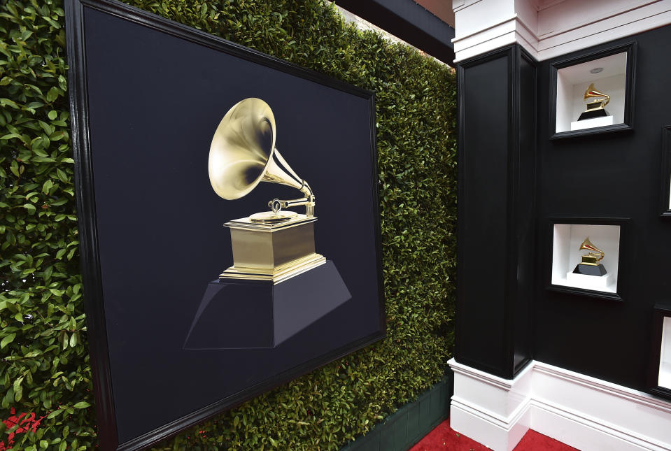 FILE - A view of the red carpet at the 64th annual Grammy Awards at the MGM Grand Garden Arena is photographed on Sunday, April 3, 2022, in Las Vegas. (Photo by Jordan Strauss/Invision/AP, File)