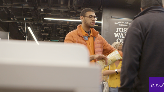 Although Amazon Go is cashier-free, employees still pepper the store to help employees at the entrance, restock items, and prep some meals for store shelves.