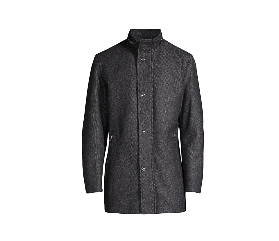 3) Hugo Boss Camron Herringbone Wool Coat