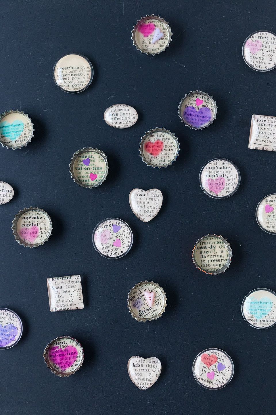 dictionary page magnets valentines day decor