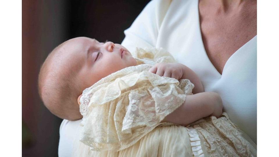 A baby Prince Louis in a christening gown