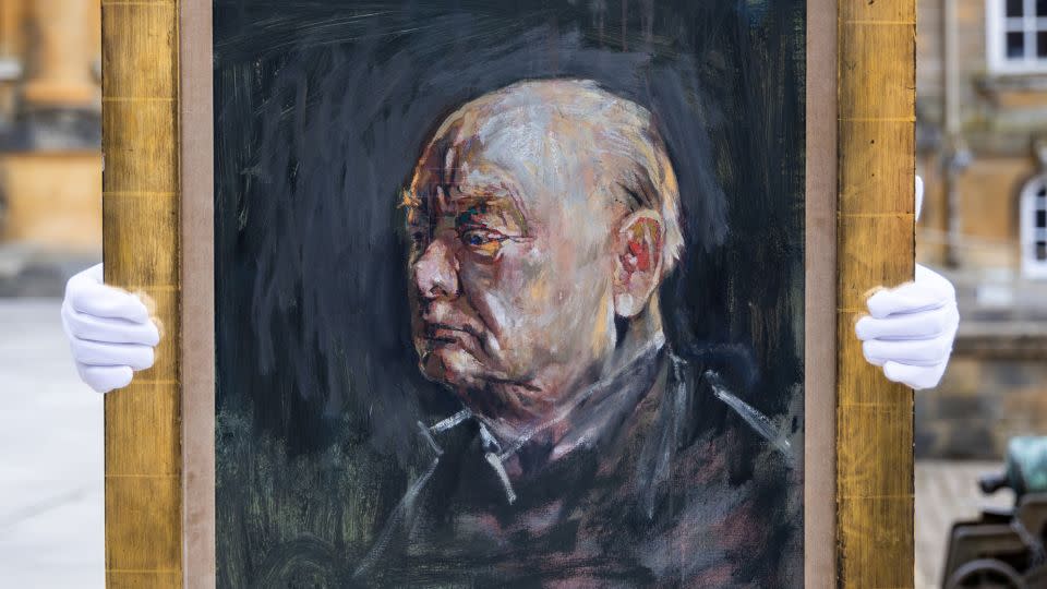 This painted study of Churchill by Sutherland, made in preparation of the portrait, is up for auction for the first time. - Tristan Fewings/Getty Images for Sotheby's
