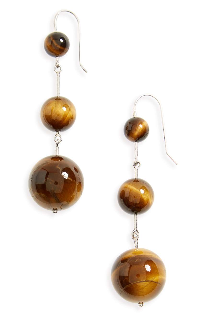 SOPHIE BUHAI Sterling Silver & Tiger's Eye Drop Earrings