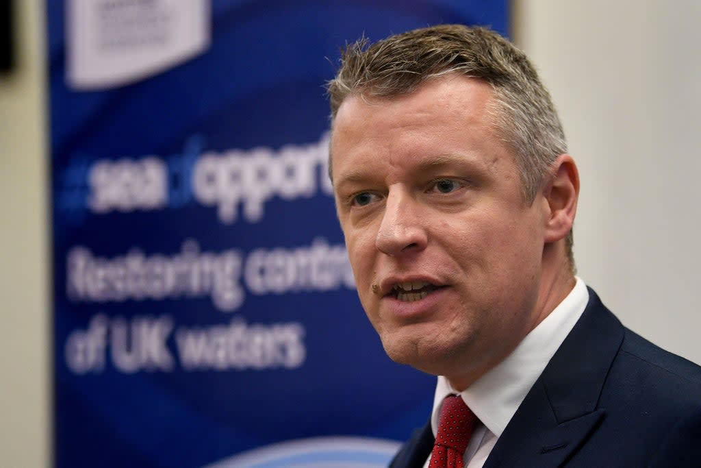 Shadow environment secretary Luke Pollard speaking as members of the National Federation of Fishermen’s Organisations (NFFO) and the Scottish Fishermen�s Federation (SFF), lobby Parliament as the Government announce new legislation on fisheries (Stefan Rousseau/PA) (PA Archive)