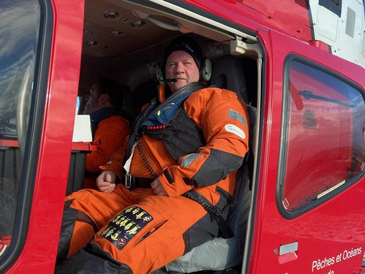 Ken Ingersoll spent most of January working at the light station on Machias Seal Island, which is easiest reached by Coast Guard helicopter (Submitted by Ken Ingersoll - image credit)