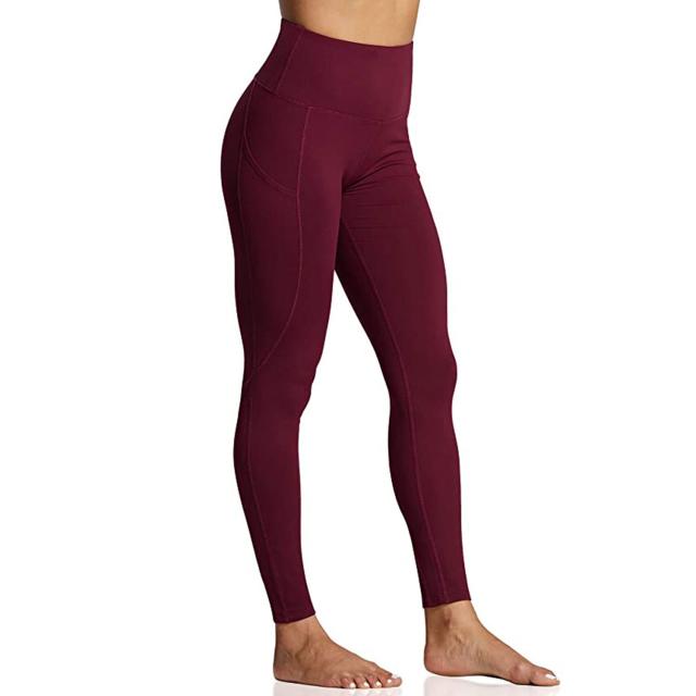 Burgundy Full Length Fleece Lined Leggings