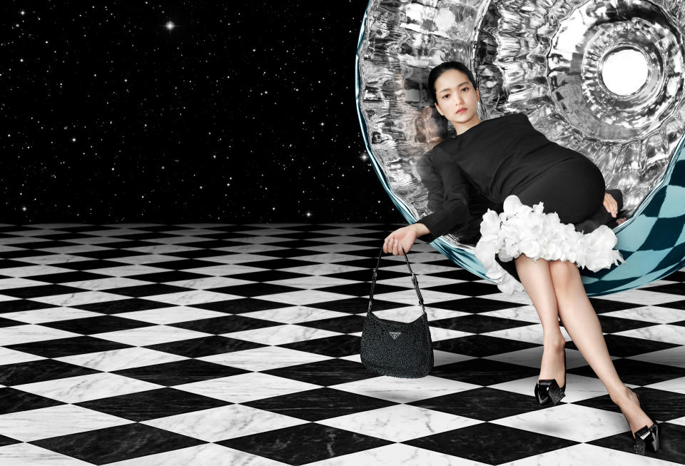 Kim Tae-Ri fronts the Prada Holiday 2023 ad campaign.